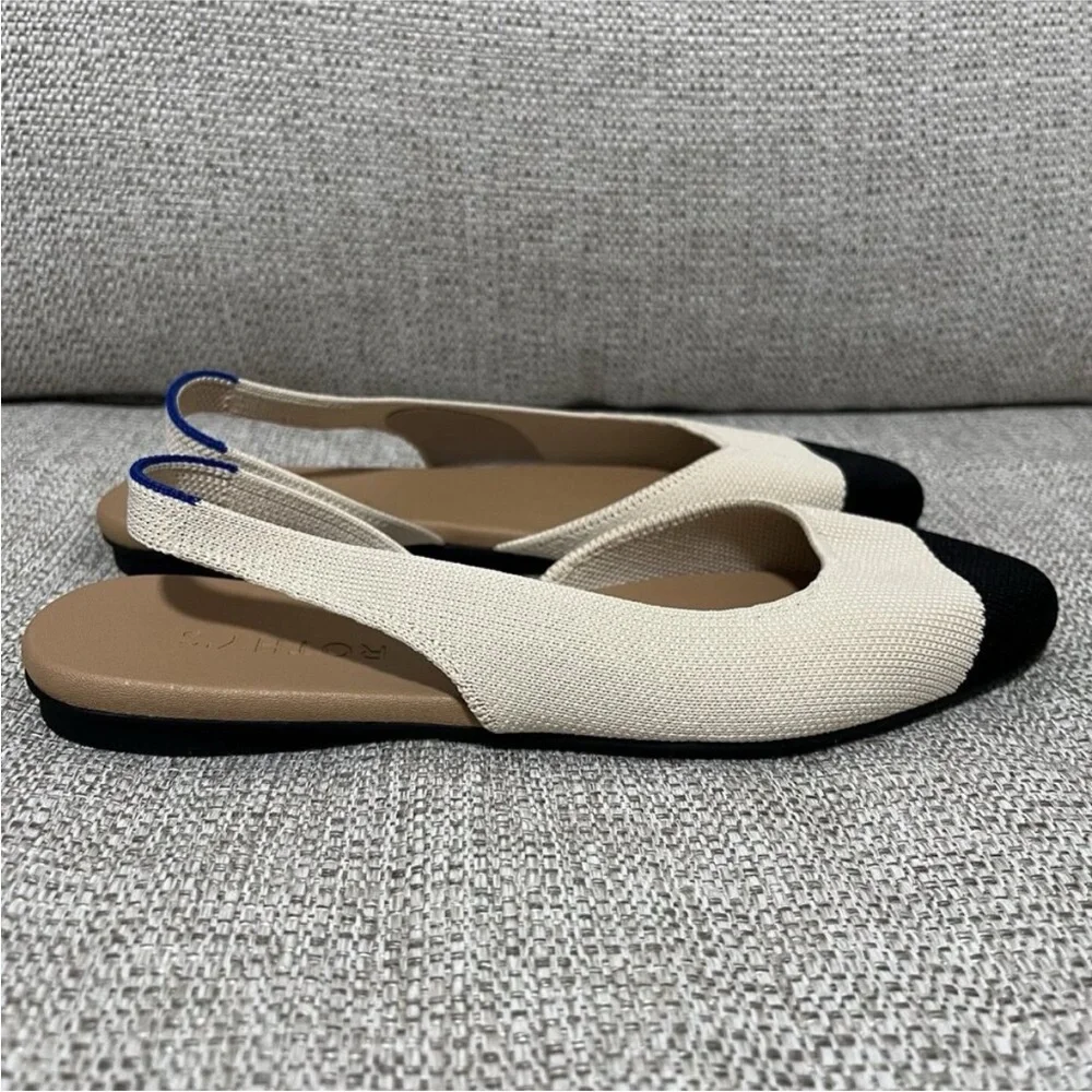 Rothy's Cream and Black Flats - Picture 4 of 4